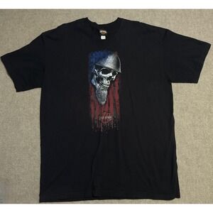 Harley-Davidson Shirt Mens 3XL Skull Helmet Beard Graphic Made USA 2021 Biker FL